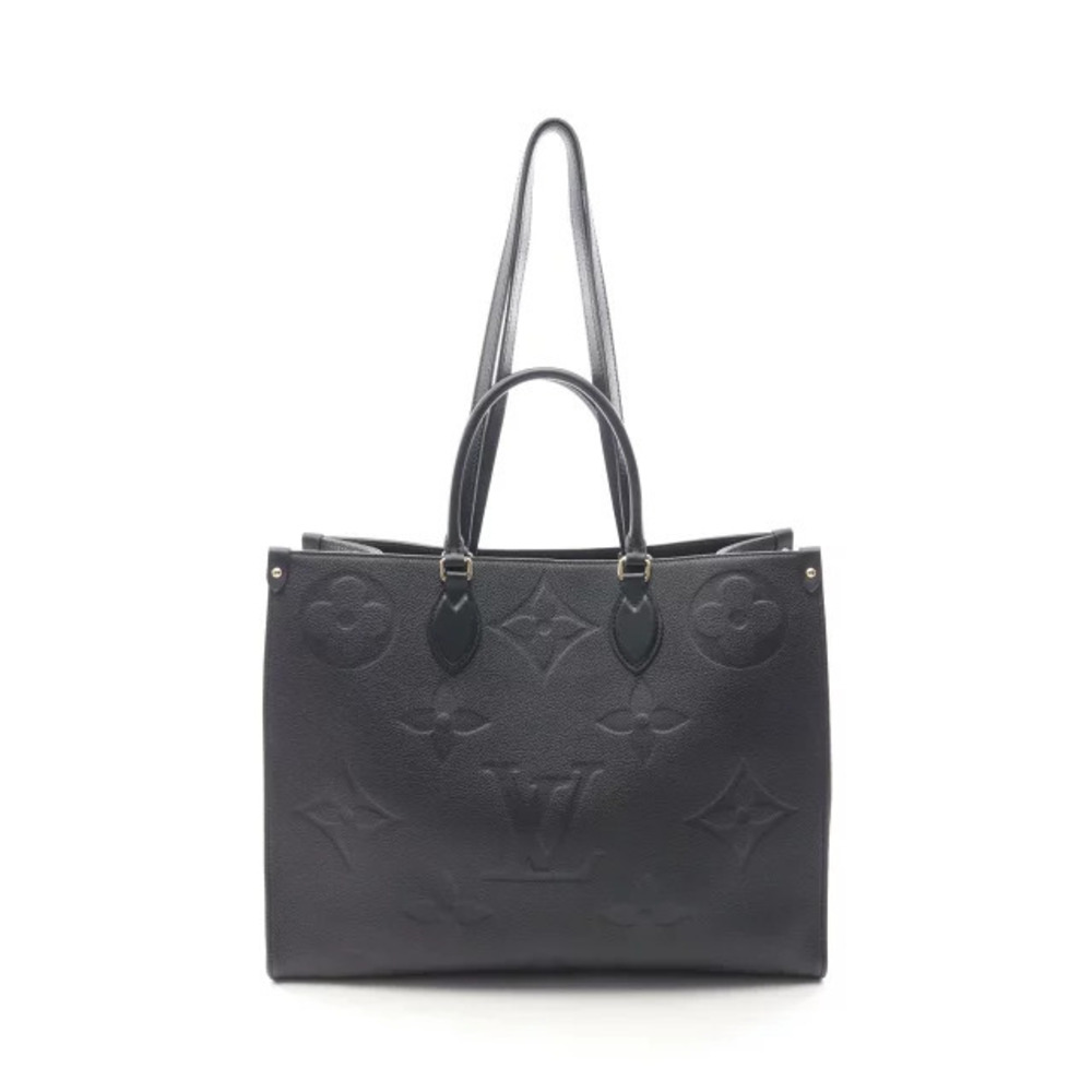 Louis Vuitton OnTheGo Monogram Empreinte Noir Black Tote Bag Leather Black